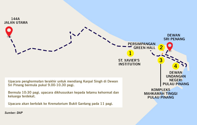 Perarakan pengkebumian mendiang Karpal Singh
