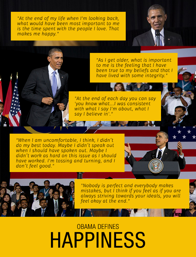 Obama defines happiness