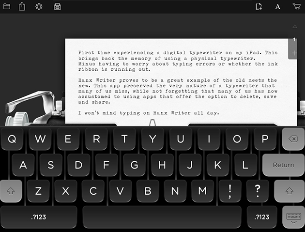 My first draft on the Hanx Writer!