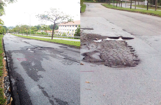 Jalan rosak Bandar Bukit Mahkota