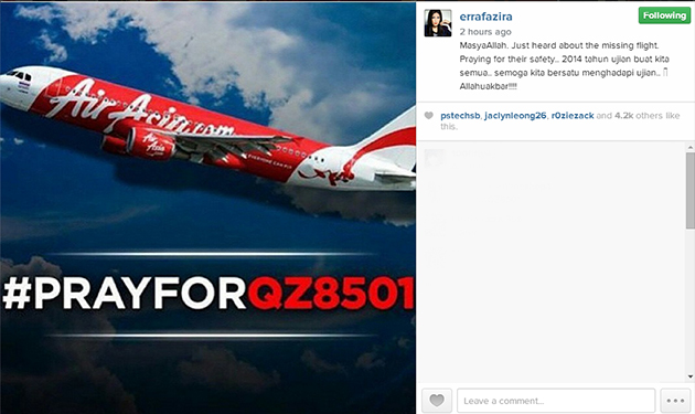 Selebriti berdoa keselamatan penumpang dan krew QZ8501