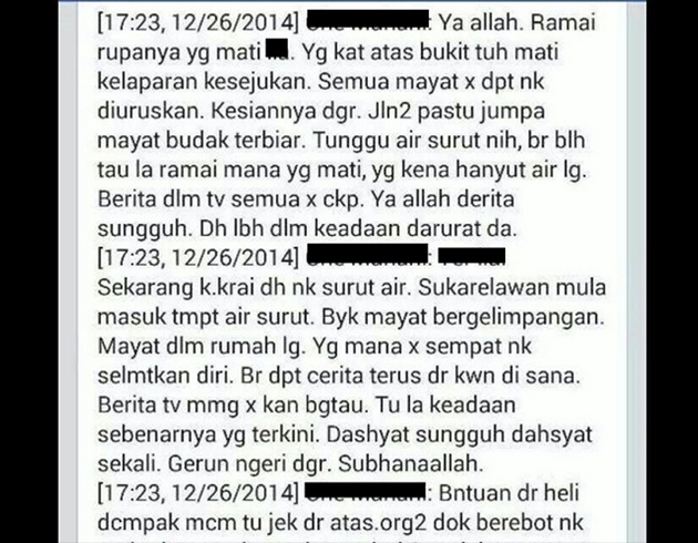 Sebaran melalui whatsapp menceritakan detik cemas penuh dramatik bagi menyakinkan pengguna lain agar terus menyebarkan maklumat palsu ini.