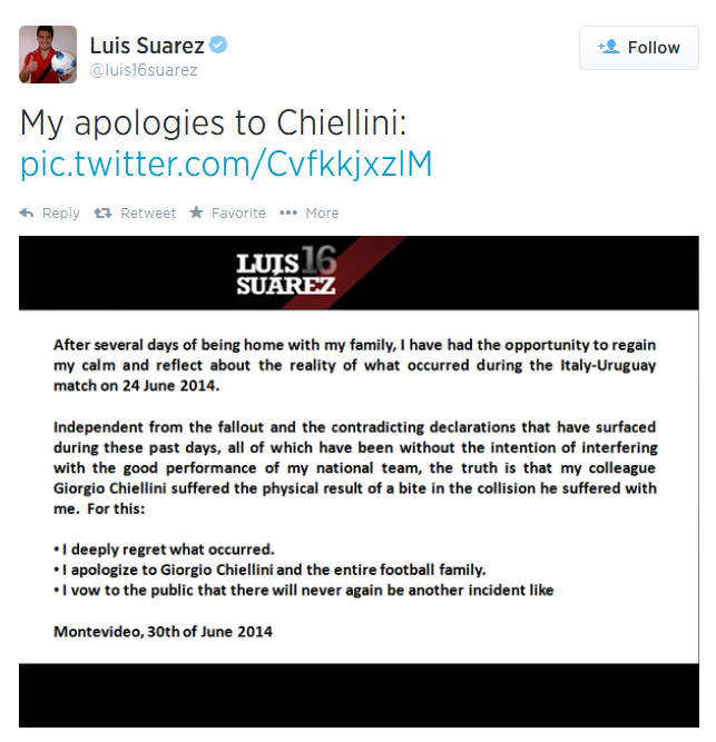 Luis Suarez janji tiada lagi insiden gigit