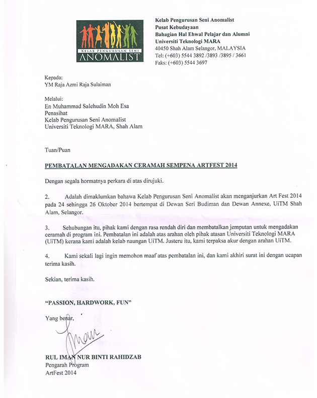 Surat kepada Raja Azmi