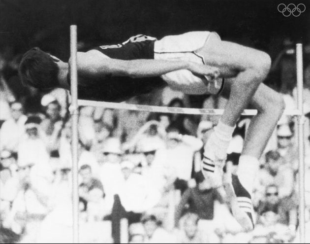 Richard Fosbury revolutionized the high jump event by inventing a 