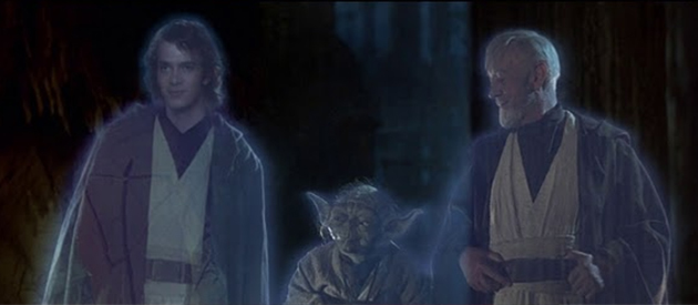 Return of the Jedi menyaksikan Anakin menyertai lagenda Jedi yang sudah mati seperti Obi-Wan Kenobi dan Yoda.