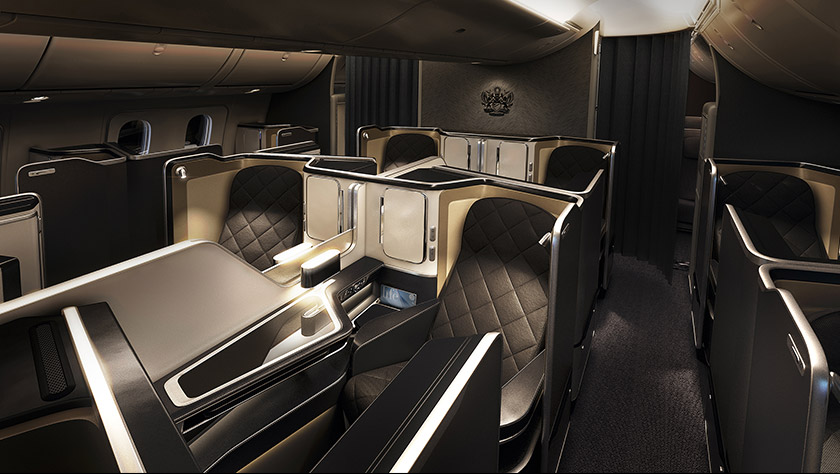 Kabin Kelas Pertama dalam pesawat B787-9 Dreamliner British Airways. - Gambar British Airways
