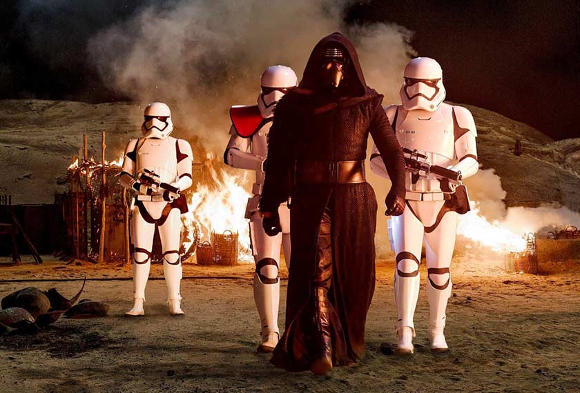 Kylo Ren with Stormtroopers