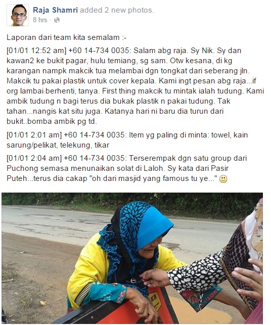 Perkongsian dari FB milik Raja Shamri