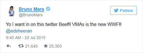 Bruno Mars Tweet Nicki Taylor