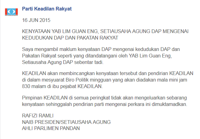 Rafizi FB