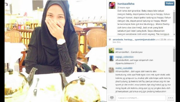 Foto daripada Instagram Hanis Zalikha