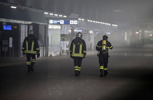 rome airport fire