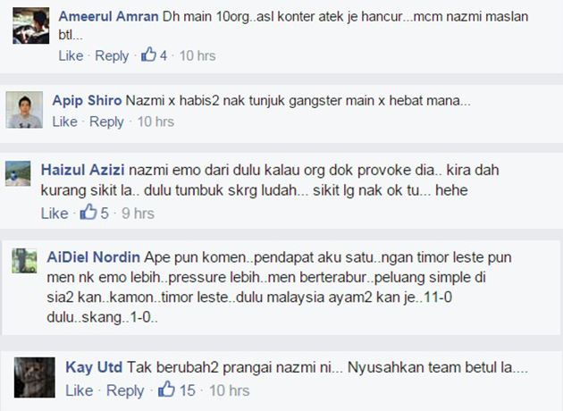 Nazmi FB comments