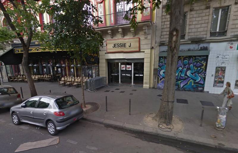 Keadaan sekitar dewan konsert Bataclan - Foto Google Streetview