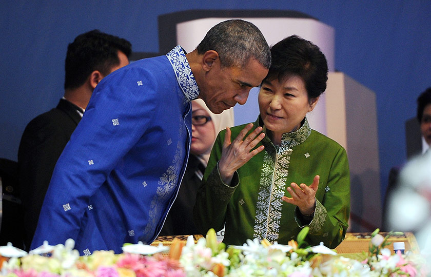 US president Barack Obama at the 27th ASEAN Summit in Kuala Lumpur, Malaysia.