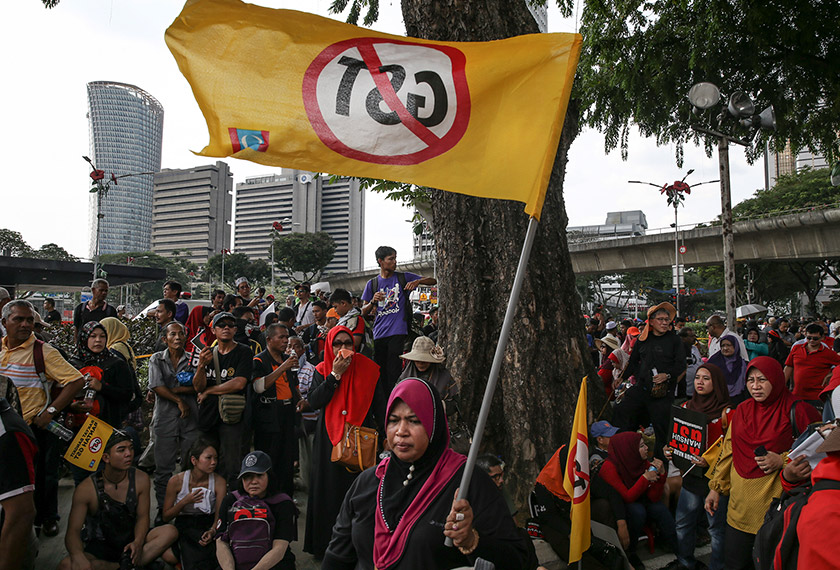 Around 2,000 brave sweltering temps to rally against GST on Saturday. - File photo