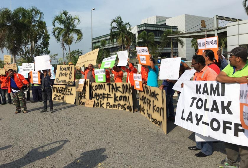 megasteel staff protesting at Banting