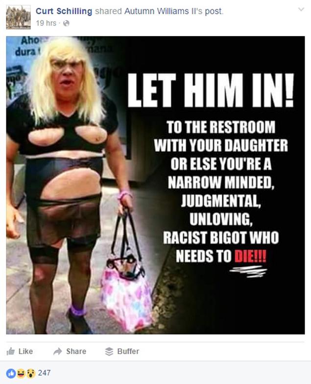 Curt Schilling Facebook post