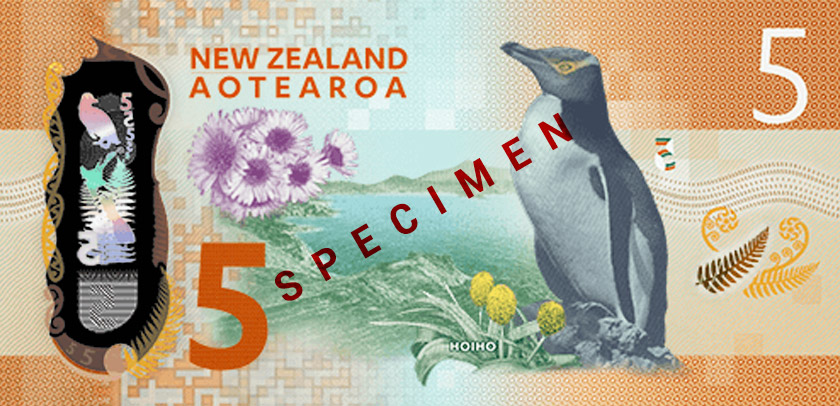 Wang kertas NZ$5 - Foto Reserve Bank of New Zealand