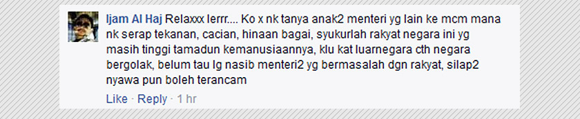 Pendapat netizen di Facebook