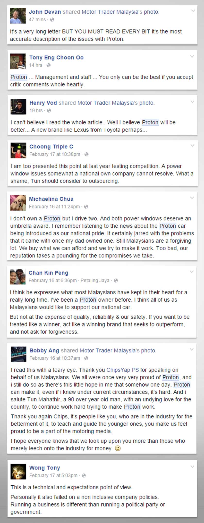 Komen netizen mengenai surat terbuka untuk Tun M nukilan Chips Yap