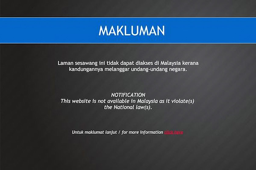 They were later greeted with a notification from MCMC saying that the news portal had flouted Malaysian laws hence access to it has been blocked.