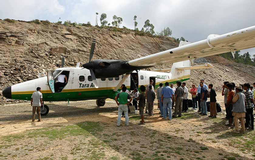 Tara Air said the Twin Otter had lost contact with air traffic control eight minutes after taking off from the tourist town of Pokhara early on Wednesday.