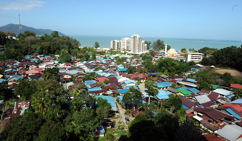 An aerial view of the Mutiara villages in Batu Ferringhi that could face possible demolition. - BERNAMApic