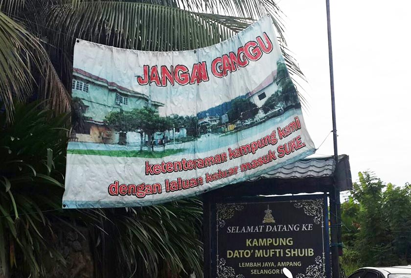 Penduduk berdepan dilema susulan projek Lebuhraya Sungai Besi Ulu Kelang (SUKE) bakal merentasi kampung berkenaan. - Foto Astro AWANI