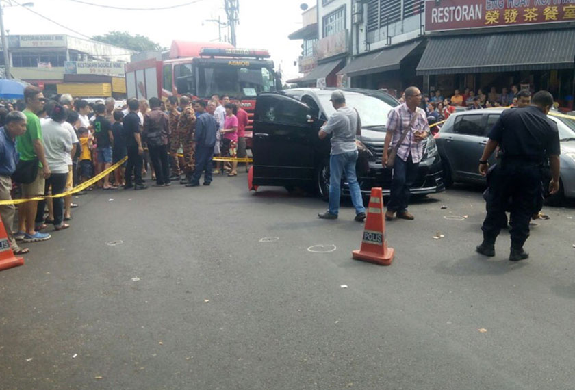 The woman's daughter who was sitting next to her was also shot and has been rushed to the Universiti Malaya Medical Centre for emergency treatment.