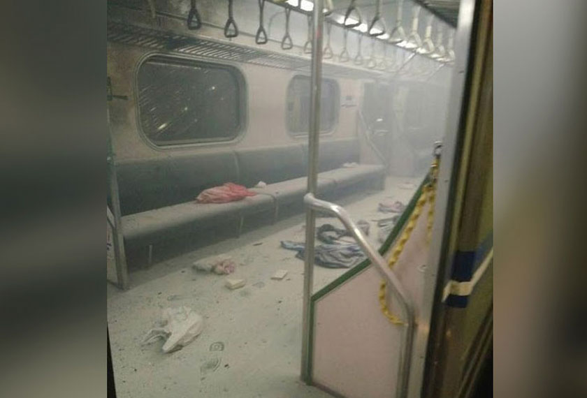 The train exploded and burst into flames. - Facebook.com / TRA