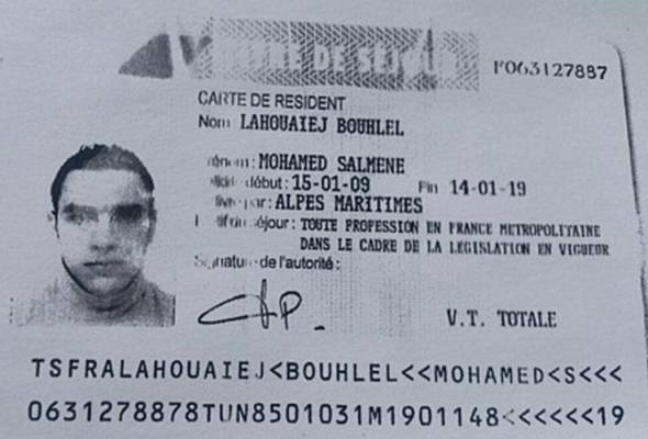 The attacker, Mohamed Lahouaiej-Bouhlel. AFP PHOTO / FRENCH POLICE SOURCE