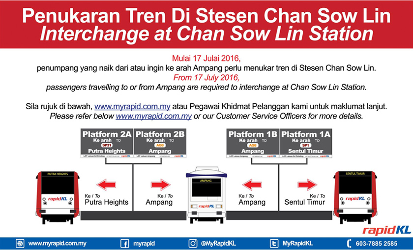 Pengumuman laluan baharu oleh RapidKL - Foto Facebook/RapidKL