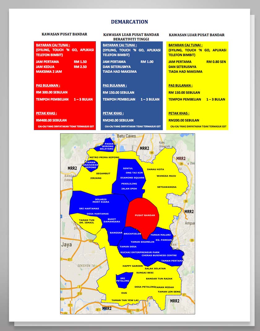 Kadar parkir DBKL diselaraskan ikut zon