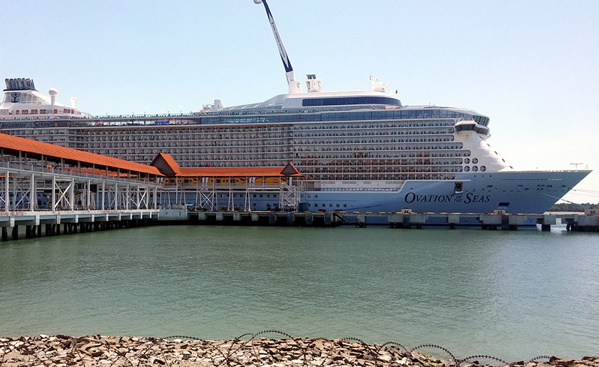 The 'Ovation of the Seas' at the Boustead Cruise Centre in Pulau Indah on Friday. - BERNAMApic
