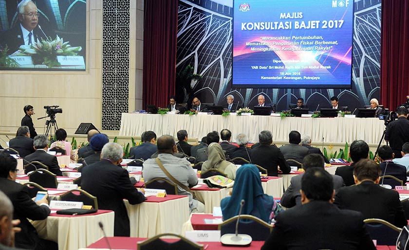 The 2017 Budget Consultative Council meeting in session at the Finance Ministry in Putrajaya today. - BERNAMApic