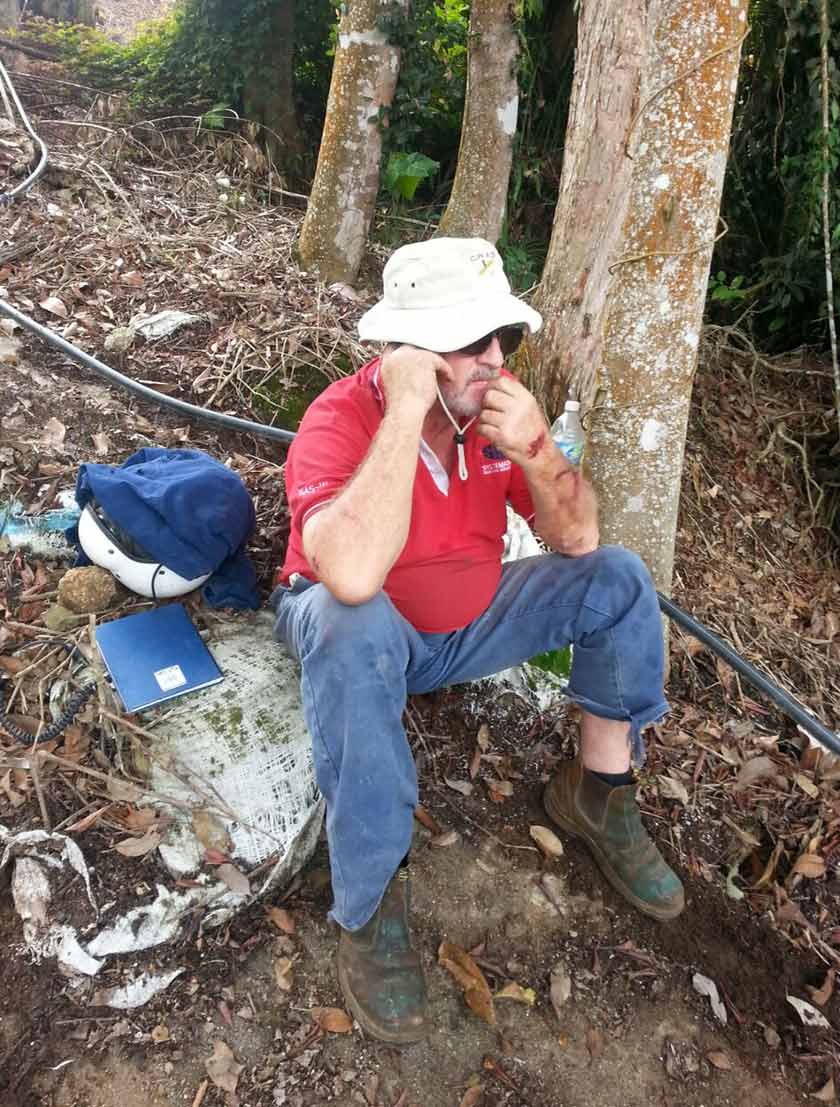 The pilot of the G-164A9 aircraft, Australian Peter Hardy, 56, sustained minor injuries in the incident.