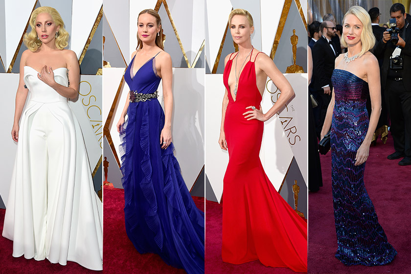 BEST DRESSED: (from left): Lady Gaga in Brandon Maxwell, Brie Larson in Gucci, Charlize Theron in Dior Couture and Naomi Watts in Armani Prive’. - AFP Photos