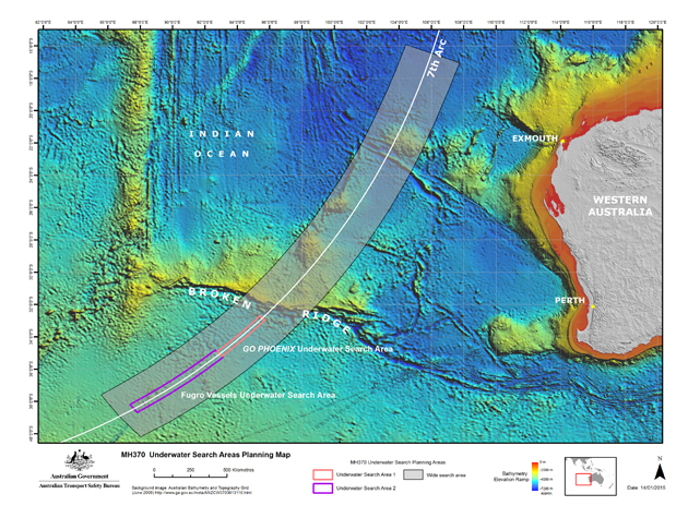 The search area for MH370 in the Southern Indian Ocean.