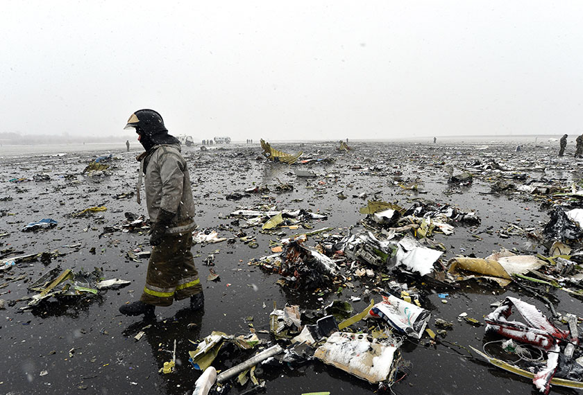 Pesawat flydubai FZ981 terhempas ketika mendarat di bandar Rostov-on-Dov.