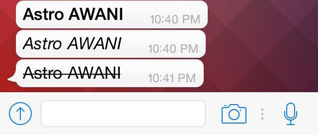 Whatsapp kini dengan ciri suntingan teks - Foto fail