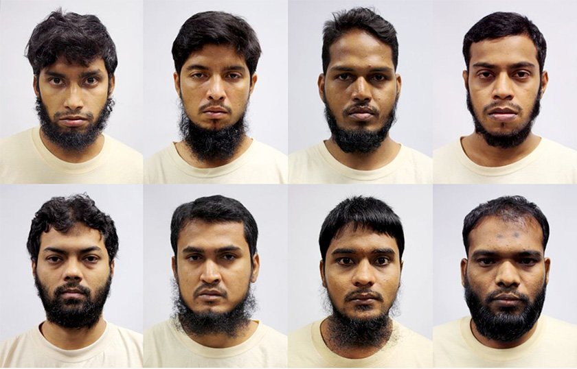 Singapore on Tuesday announced the arrest of eight Bangladeshi men who allegedly plotted terror attacks, including assassinations.