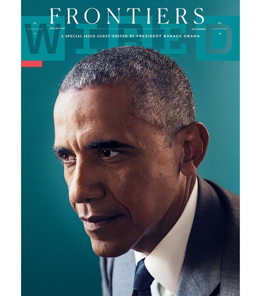 Presiden Barack Obama di muka depan majalah Wired. - Foto Karim Raslan