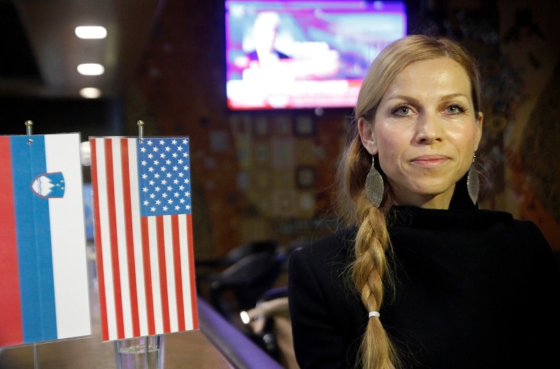 Mirjana Jelancic, a classmate of Melania Trump, poses for a picture during U.S. presidential election result in Melania Trump's hometown of Sevnica, Slovenia November 9, 2016. REUTERS/Srdjan Zivulovic