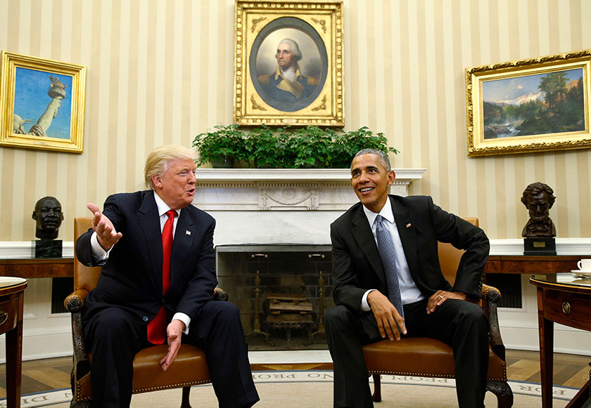 Perfect camera shot of Donald Trump (left) and Barack Obama. - File photo
