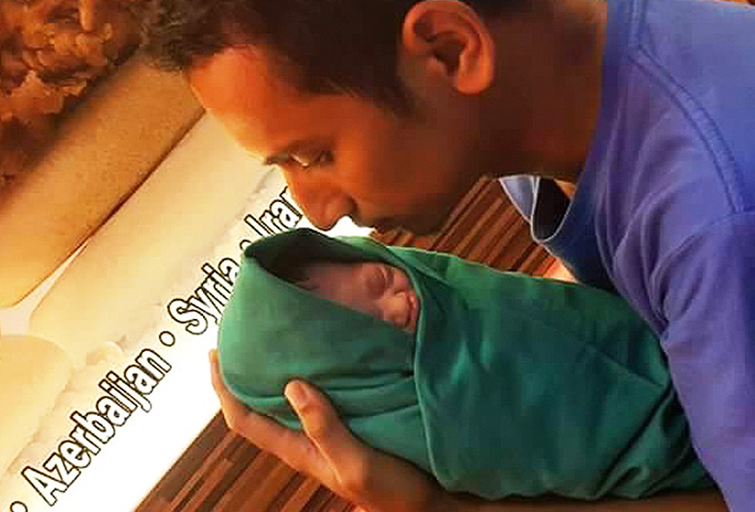 Marrybrown Group CEO Datuk Joshua Liew shared a photo of the newborn and the father on his Facebook page.