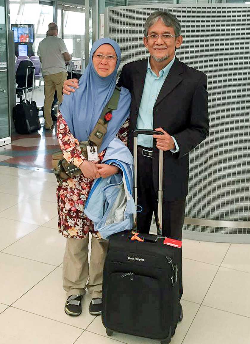 Wakil tunggal Malaysia dalam pelayaran Woman's Boat to Gaza Dr Fauziah Hasan dan suaminya Prof Dr Alauddin Mohd Ali.