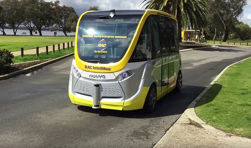 Bas RAC Intellibus mempunyai kelajuan maksimum 45km/h. -Gambar: YouTube/WA Government News