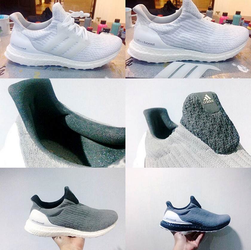 Antara rekaan menarik kasut berjenama Adidas, Nike dan Asics, yang diubah mengikut pilihan warna pelanggan. - Foto Bernama